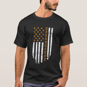 Pi Day USA American Flag Pi Day Math 3.14 T-Shirt