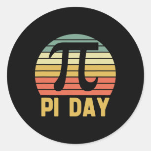 Pi Day Vintage Math Nerd Geek 3.14 Retro Gift For Classic Round Sticker