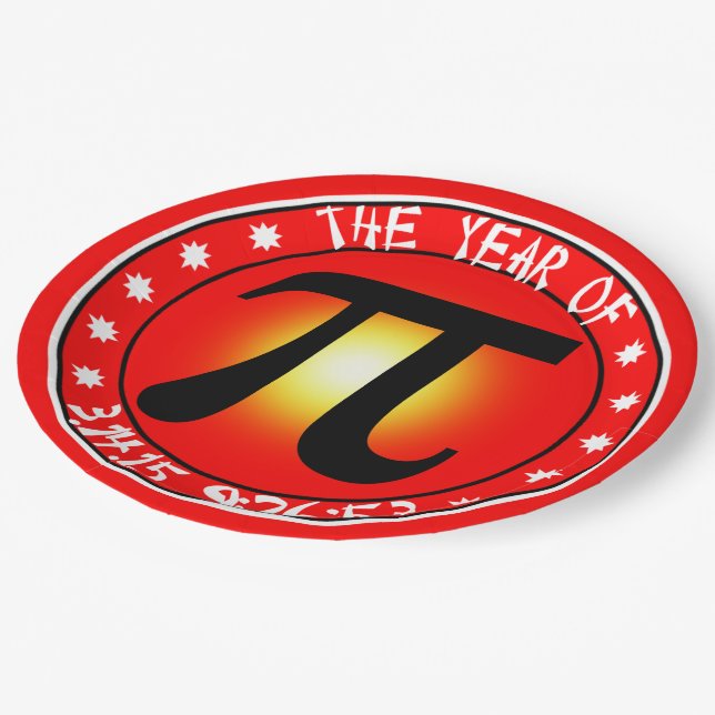 Pi Day - Year of Pi  3/14/15 9:26:53 Paper Plate (Angled)