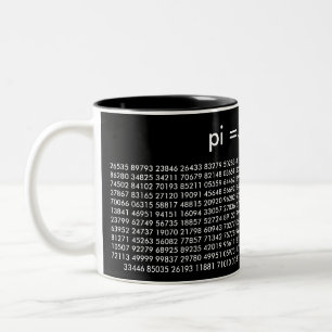 pi Digits Math Love Mug Black and White