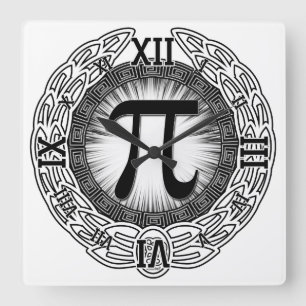 PI Emblem Square Wall Clock