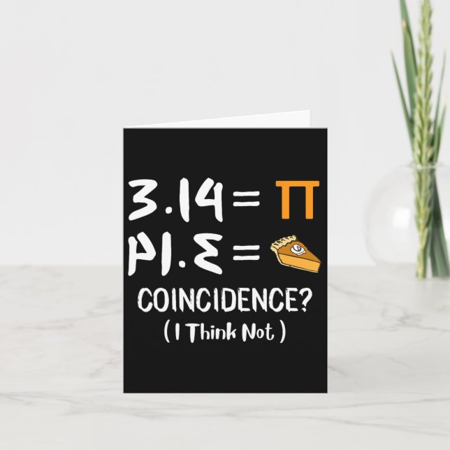 Pi Equals Pie Funny Math Pun Pi Day Gift  Card (Front)