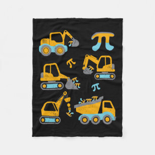 Pi Funny Pi Day 3.14 Construction Trucks Toddler B Fleece Blanket