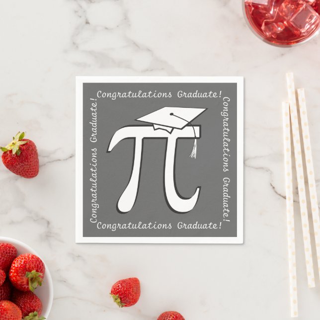 Pi Graduation - Math Grad Themed Paper Napkins (Insitu)