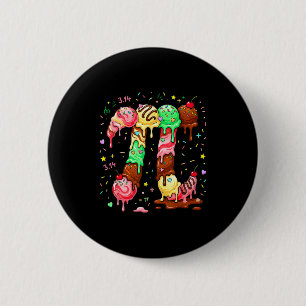Pi Ice Cream Drip Math Pi Math Funny Pi Day Symbol 6 Cm Round Badge