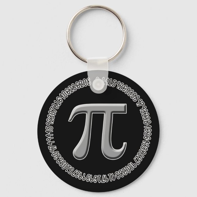 Pi in Silver Key Ring (Front)