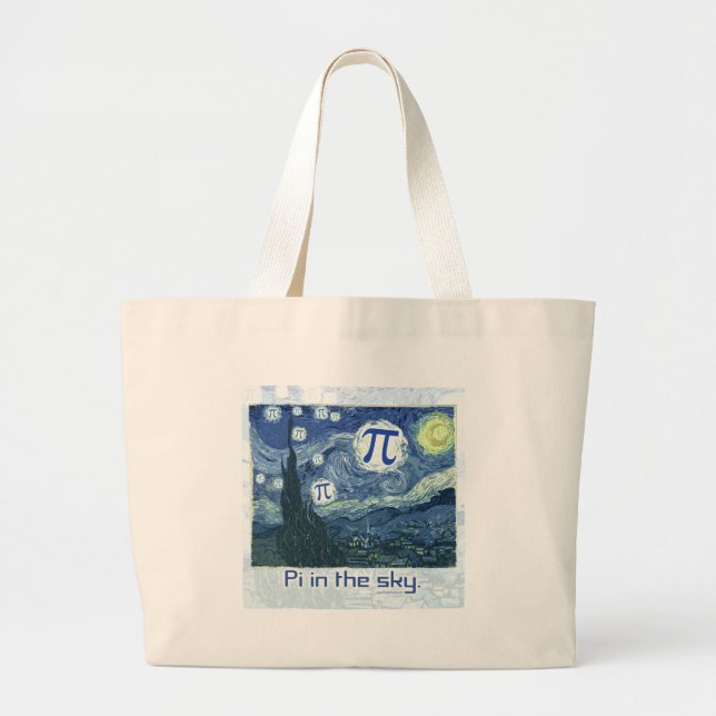 Pi in the Sky Gift Ideas Large Tote Bag (Front)