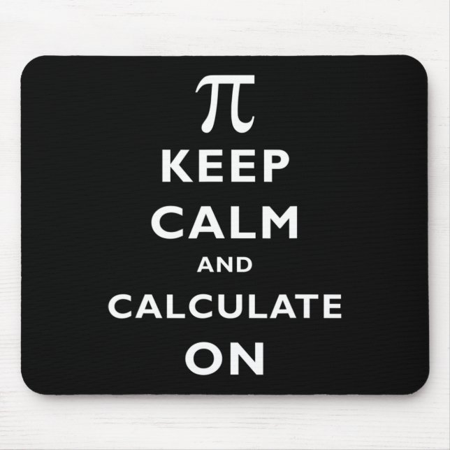 Pi Keep Calm And Calculate On Pi Day 314 Math Nerd Mouse Mat (Front)
