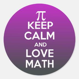 Pi keep calm and love math classic round sticker