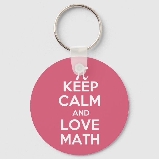 Pi keep calm and love math key ring (Front)