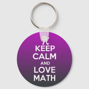 Pi keep calm and love math key ring