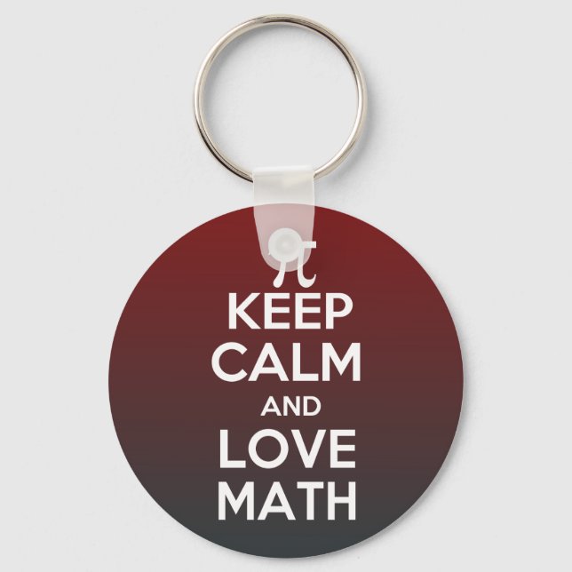 Pi keep calm and love math key ring (Front)
