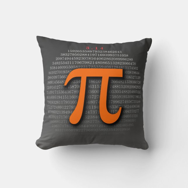 "Pi-llow" Pi Throw Pillow v2: >750 digits of pi (Front)