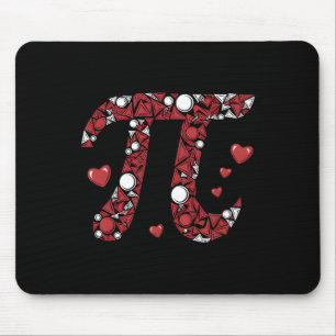 Pi Math Lover Teacher Valentines Day Hearts Love V Mouse Mat