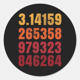 Pi Math Science Stem Gift 3.14 Pi Day 3 Classic Round Sticker