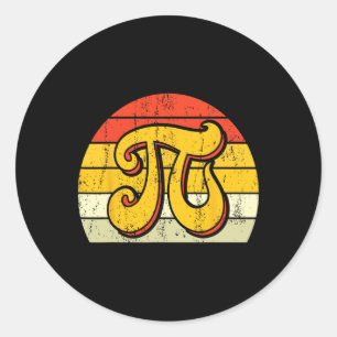 Pi Math Science Stem Gift 3.14 Pi Day Vintage Retr Classic Round Sticker