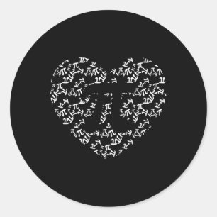 Pi Math Teacher Pi Heart Shape Pi Day Classic Round Sticker