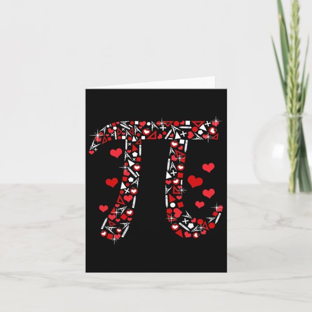 Pi Math Valentine Shirt Math Teacher Valentine's D Card (Front)