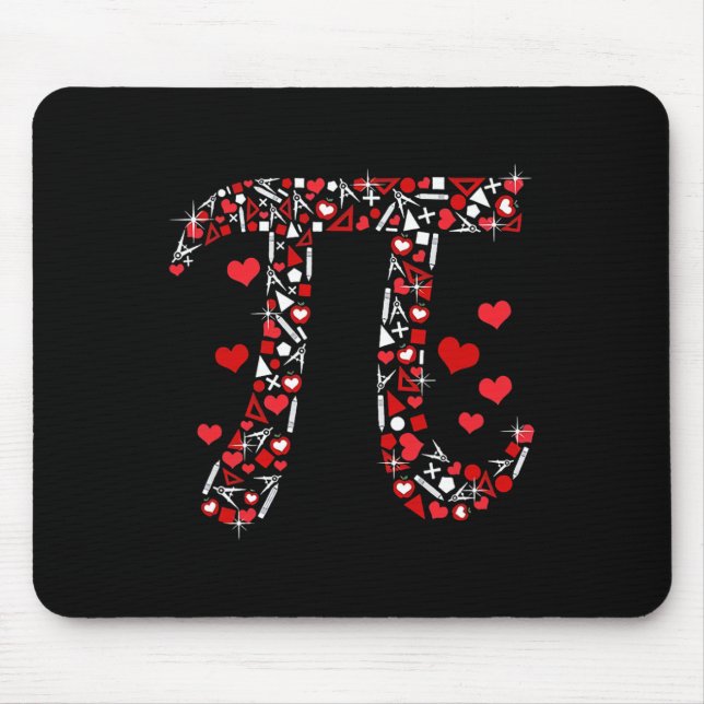 Pi Math Valentine Shirt Math Teacher Valentine's D Mouse Mat (Front)