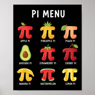 Pi Menu 3,14 Pi Number Symbol Math Teacher Funny F Poster