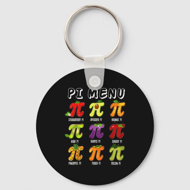 Pi Menu 3.14 Pi Symbol Funny Fruit Teacher Kid Mat Key Ring (Front)