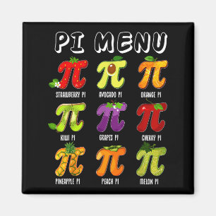 Pi Menu 3.14 Pi Symbol Funny Fruit Teacher Kid Mat Magnet