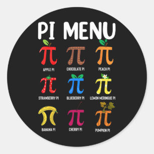 Pi Menu 3.14 Pi Symbol - Math Teacher Happy Pi Day Classic Round Sticker