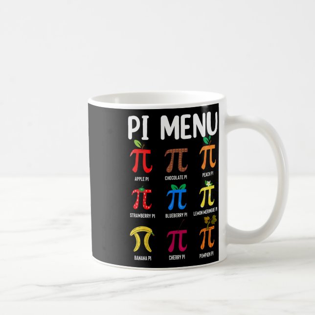 Pi Menu 3.14 Pi Symbol - Math Teacher Happy Pi Day Coffee Mug (Right)