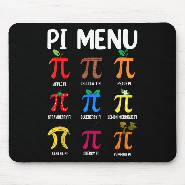 Pi Menu 3.14 Pi Symbol - Math Teacher Happy Pi Day Mouse Mat (Front)