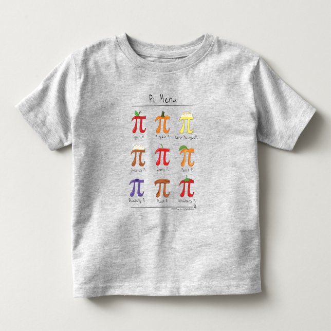 Pi Menu Cute Math Pi Day Kid's Toddler T-Shirt (Front)