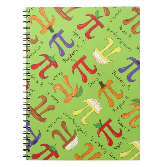 Pi Menu Cute Math Pi Day Notebook (Front)