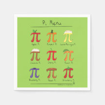 Pi Menu Cute Math Pi Day Party Napkins