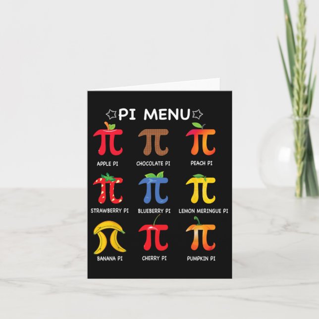 Pi Menu Math Teacher Funny Pi Day Math Teacher  (Front)