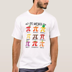 Pi Menu Tropical Fruits Funny Pi Day For Kindergar T-Shirt