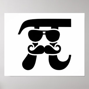 Pi Moustache sunglasses Poster