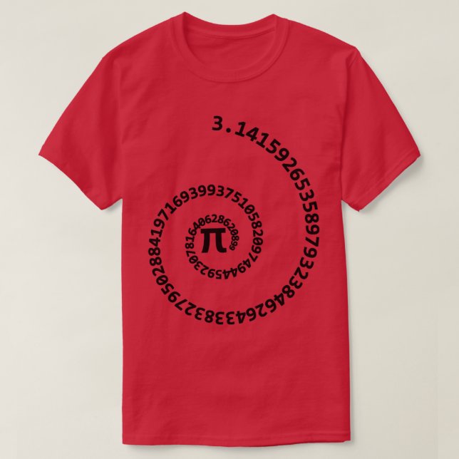 Pi number 314 spiral effect math quotes  T-Shirt (Design Front)