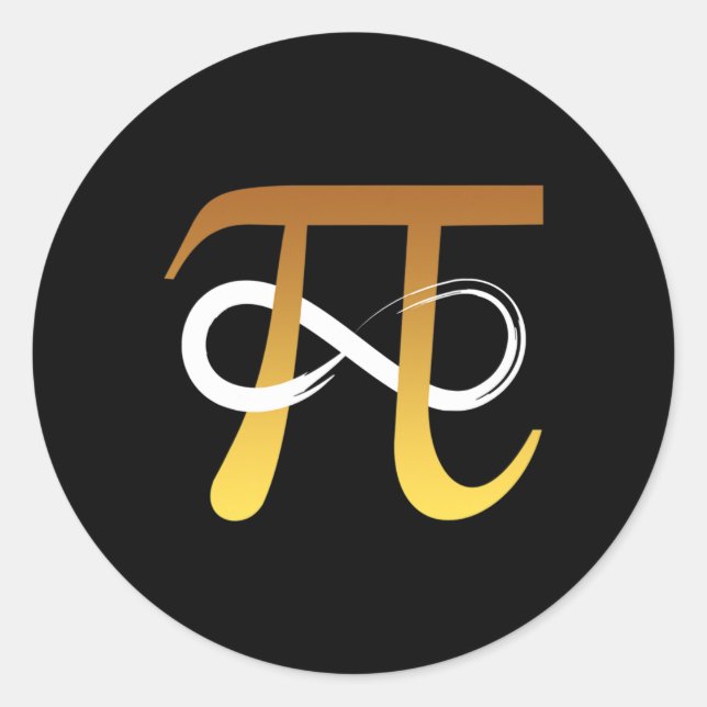 Pi Number 3.14 Infinity Symbol Funny Math Geek Gif Classic Round Sticker (Front)