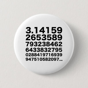 Pi number 6 cm round badge