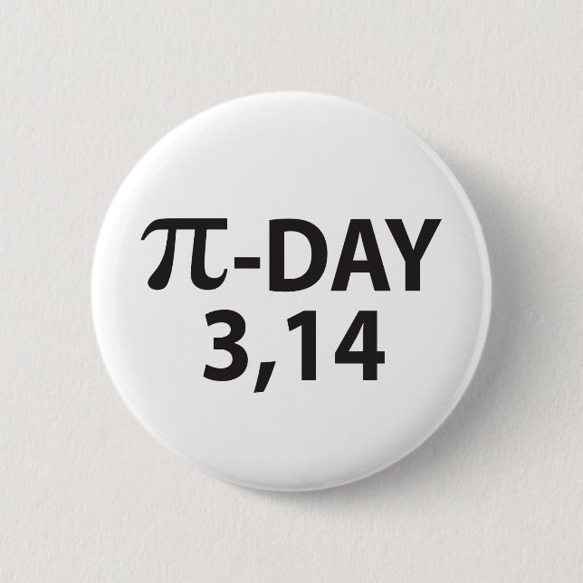 Pi number as pi day 6 cm round badge (Front)