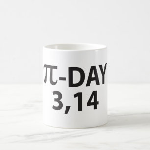 Pi number as pi day coffee mug