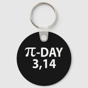 Pi number as pi day key ring