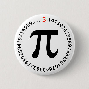 Pi Number Design 6 Cm Round Badge