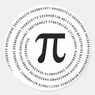 Pi Number Design Classic Round Sticker
