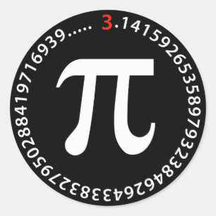 Pi Number Design Classic Round Sticker