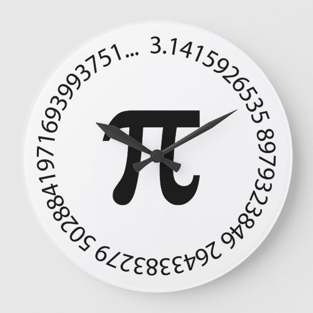 Pi Number Design Large Clock (Front)