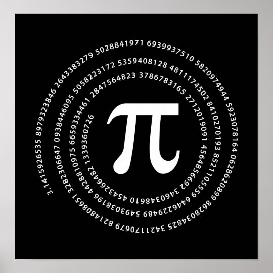 Pi Number Design Poster | Zazzle.co.uk