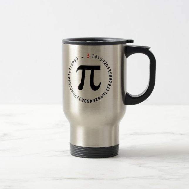 Pi Number Design Travel Mug (Right)