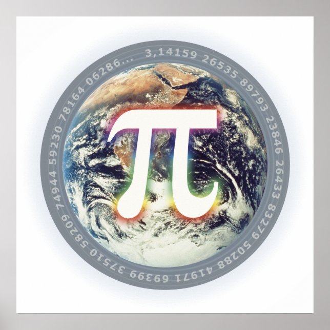 Pi Number on Earth - Math poster (Front)