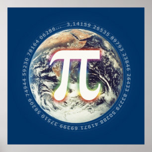 Pi Number on Earth   Math Poster
