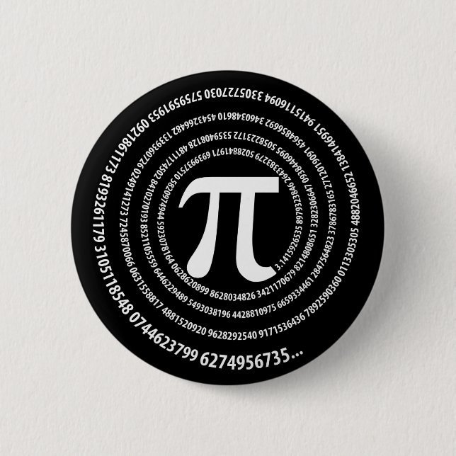 Pi Number Spiral Design 6 Cm Round Badge (Front)
